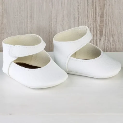 Compléments pour poupée Así 36 à 40 cm - Chaussons blancs pour poupée Guille, Koke et Nelly