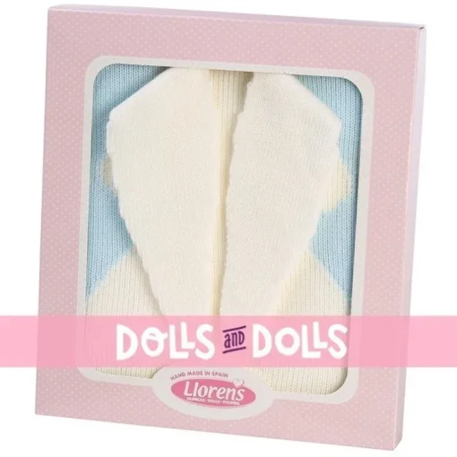 Compléments pour poupées Llorens 42 cm - Couverture petit lapin bleu clair