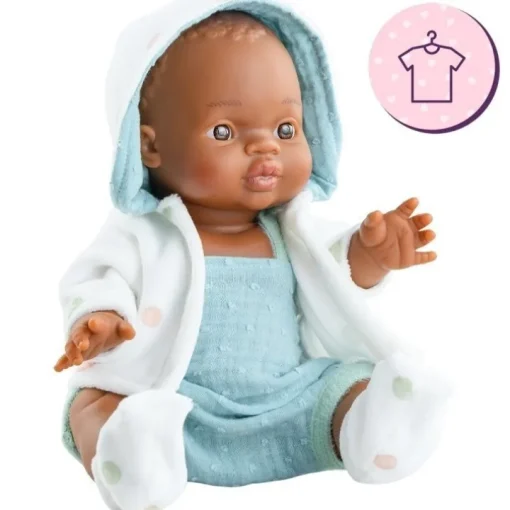 Ensemble pour poupée Paola Reina 34 cm - Gordis - Fran - Combinaison bleu clair avec veste à capuche blanche