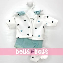 Ensemble pour poupée Paola Reina 34 cm - Gordis - Fran - Combinaison bleu clair avec veste à capuche blanche