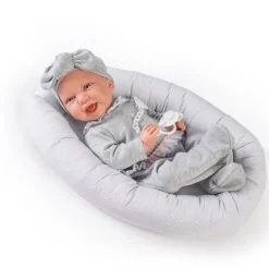 Poupée Antonio Juan 42 cm - Carla nouveau-né avec berceau-nid
