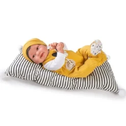Poupée Antonio Juan 42 cm - Nouveau-né Pipo petites oreilles avec coussin