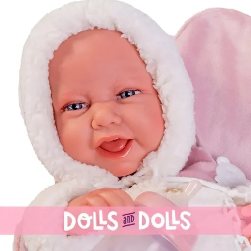 Poupée Antonio Juan 42 cm - Nouveau-né Carla avec une serviette pour bébé