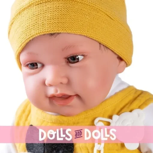 Poupée Antonio Juan 42 cm - Nouveau-né Pipo petites oreilles avec coussin
