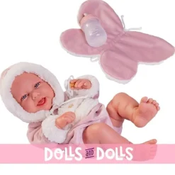 Poupée Antonio Juan 42 cm - Nouveau-né Carla avec une serviette pour bébé