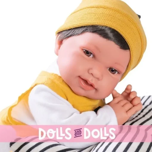 Poupée Antonio Juan 42 cm - Nouveau-né Pipo petites oreilles avec coussin