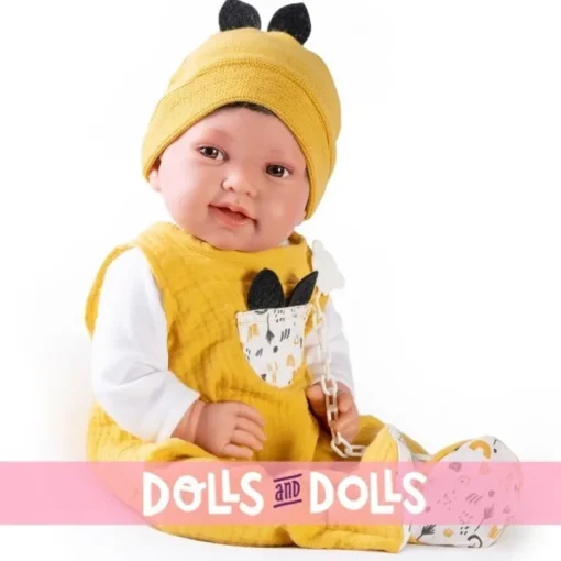 Poupée Antonio Juan 42 cm - Nouveau-né Pipo petites oreilles avec coussin