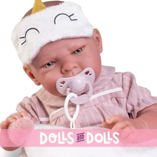 Poupée Antonio Juan 42 cm - Sweet Reborn Lea en pyjama et masque
