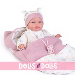 Poupée Antonio Juan 34 cm - Sac-sac à dos nouveau-né Baby Toneta petits mots