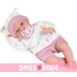 Poupée Antonio Juan 34 cm - Sac-sac à dos nouveau-né Baby Toneta petits mots