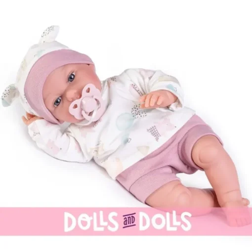 Poupée Antonio Juan 34 cm - Sac-sac à dos nouveau-né Baby Toneta petits mots