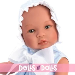 Poupée Así 46 cm - Leo avec une robe bleu clair avec des étoiles blanches