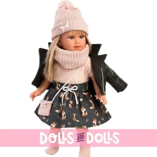 Poupée Llorens 40 cm - Carla avec robe et veste en renard