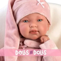 Poupée Llorens 44 cm - Newborn Crying Tina avec sac de couchage