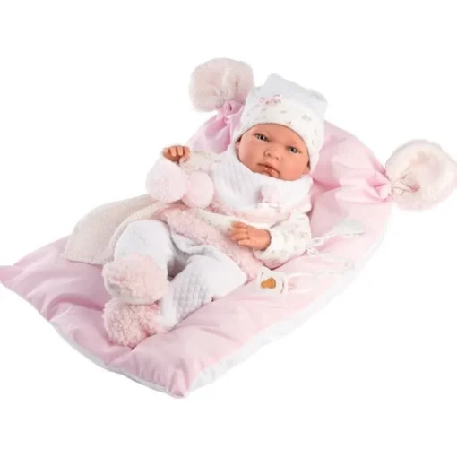 Poupée Llorens 40 cm - Nica nouveau-né avec coussin rose