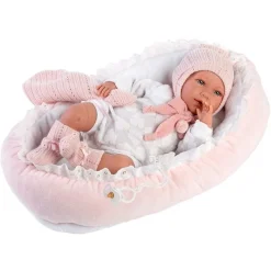 Poupée Llorens 40 cm - Nouveau-né Mimi crybaby avec berceau