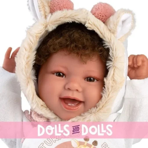Poupée Llorens 44 cm - Nouveau-né Tala sourit avec pyjama girafe