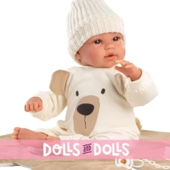 Poupée Llorens 36 cm - Ours brun qui pleure nouveau-né