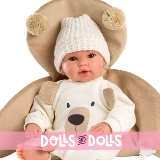 Poupée Llorens 36 cm - Ours brun qui pleure nouveau-né