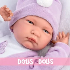 Poupée Llorens 40 cm - Pleurer Lalo nouveau-né avec sac papillon