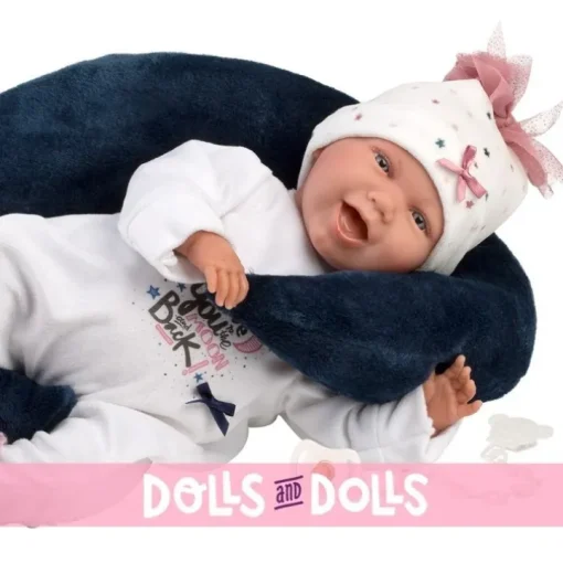 Poupée Llorens 40 cm -Nouveau-né Mimi sourit avec coussin de lune
