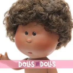 Poupée Nines d'Onil 23 cm - Little Mio afro-américaine avec cheveux bruns bouclés - Sans vêtements