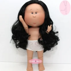 Poupée Nines d'Onil 30 cm - Mia ARTICULÉE - Mia avec des cheveux noirs ondulés - Sans vêtements