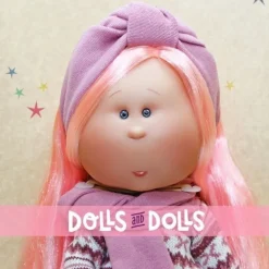 Poupée Nines d'Onil 30 cm - Mia ARTICULÉE - avec fourrure rose et ensemble de cantonnières d'hiver