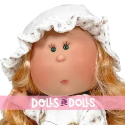 Poupée Nines d'Onil 30 cm - Mia ARTICULÉE - avec cheveux orange avec robe et chapeau imprimés
