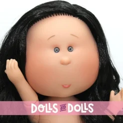 Poupée Nines d'Onil 30 cm - Mia ARTICULÉE - Mia avec des cheveux noirs ondulés - Sans vêtements