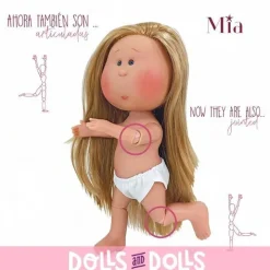 Poupée Nines d'Onil 30 cm - Mia ARTICULÉE - avec fourrure rose et ensemble de cantonnières d'hiver