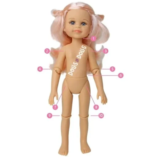 Poupée Paola Reina 32 cm - Las Amigas Articulée - Miriam en robe à pois roses