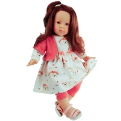 Poupée Schildkröt 52 cm - Elli brune dans une robe de souris par Elisabeth Lindner