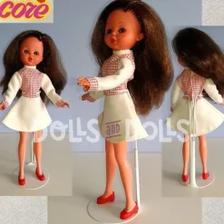 Support de poupée en métal 2201 en blanc pour type Barbie