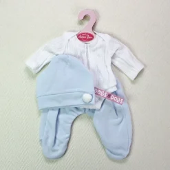 Tenue de poupée Antonio Juan 33-34 cm - Body manches longues, leggings et chapeau - bleu-blanc