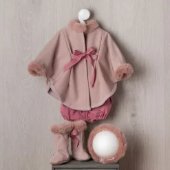 Tenue de poupée Así 57 cm - Ensemble de cape rose pour poupée Pepa