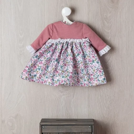 Tenue de poupée Así 57 cm - Robe à fleurs rose avec devant en tricot pour poupée Pepa
