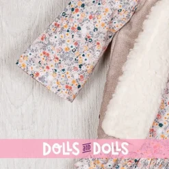 Tenue de poupée Así 57 cm - Robe fleurie liberty corail avec gilet teddy pour poupée Pepa