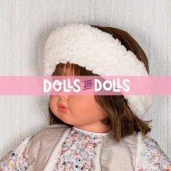 Tenue de poupée Así 57 cm - Robe fleurie liberty corail avec gilet teddy pour poupée Pepa
