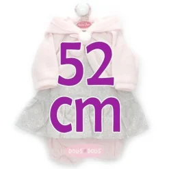 Tenue pour poupée Antonio Juan 52 cm - Collection Mi Primer Reborn - Robe florale grise avec veste et pantalon roses