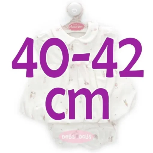 Tenue pour poupée Antonio Juan 40-42 cm - Ensemble blanc avec imprimé animalier