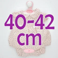 Tenue pour poupée Antonio Juan 40-42 cm - Robe rose à pois noirs