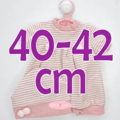 Tenue pour poupée Antonio Juan 40-42 cm - Barboteuse rayée rose avec bonnet