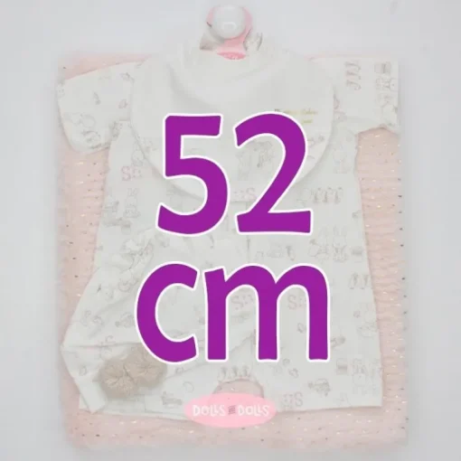 Tenue pour poupée Antonio Juan 52 cm - Collection Mi Primer Reborn - Pyjama ours en peluche avec bonnet et châle