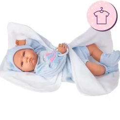 Tenue pour poupée Antonio Juan 52 cm - Collection Mi Primer Reborn - Ensemble bleu avec bonnet et châle
