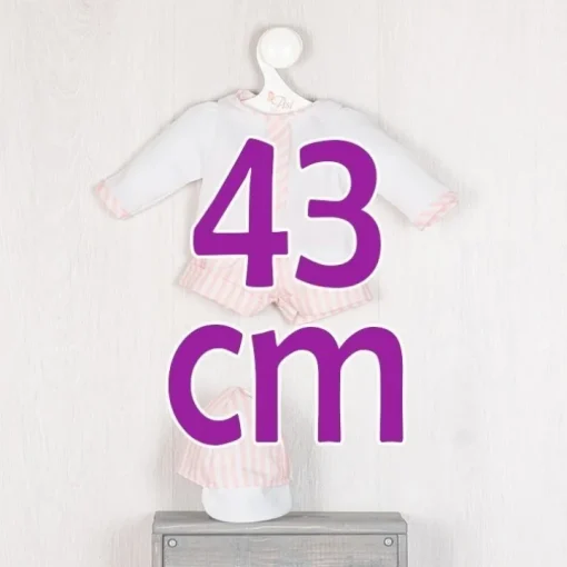 Tenue pour poupée Así 43 cm - Ensemble pantalon rayé rose pour poupée Pablo