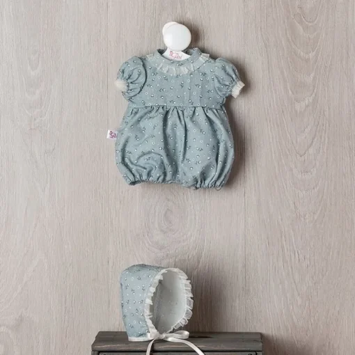Tenue pour poupée Así 36 cm - Barboteuse bleue avec fleur et tulle beige pour poupée Koke