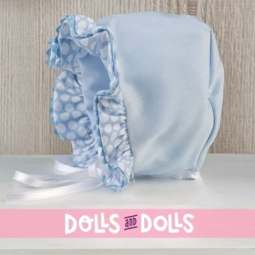 Tenue pour poupée Así 43 cm - Robe piqué bleu clair avec cercles blancs pour poupée Pablo